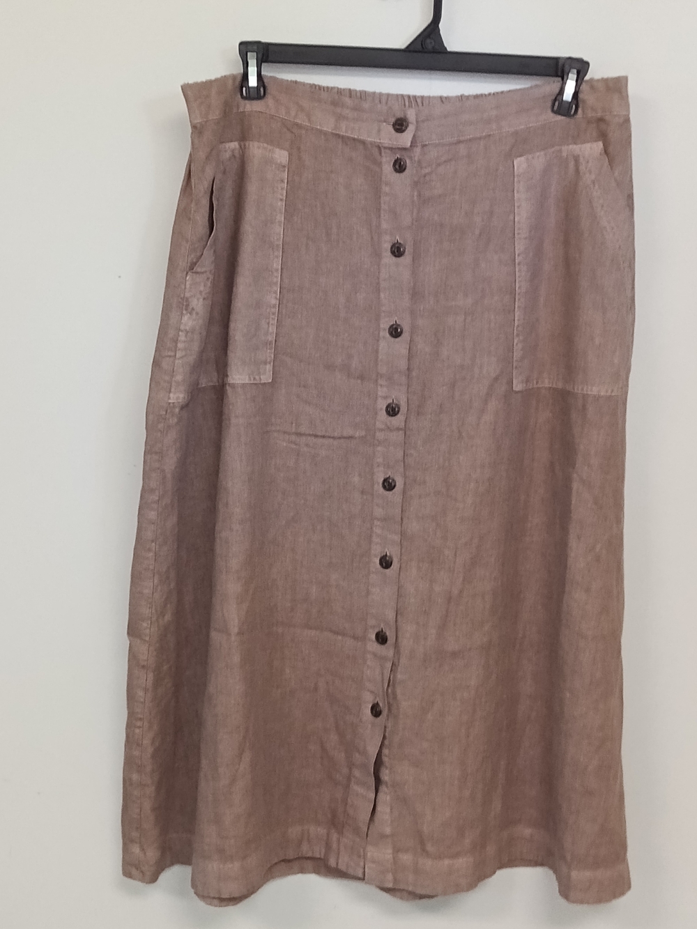 Universal Thread Linen Rayon Brown Button-Front Midi A Line Skirt XL Lagenlook